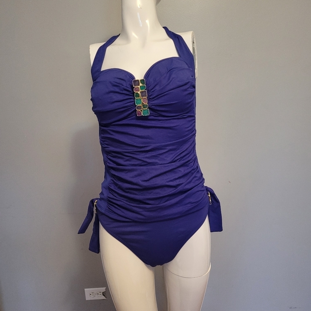 La Blanca Embellished Tankini and Tie Side Bottoms, VGUC, Mixed Sizes